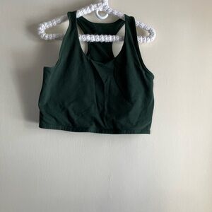 Pact on the go crop tank Dark Green Racerback Top